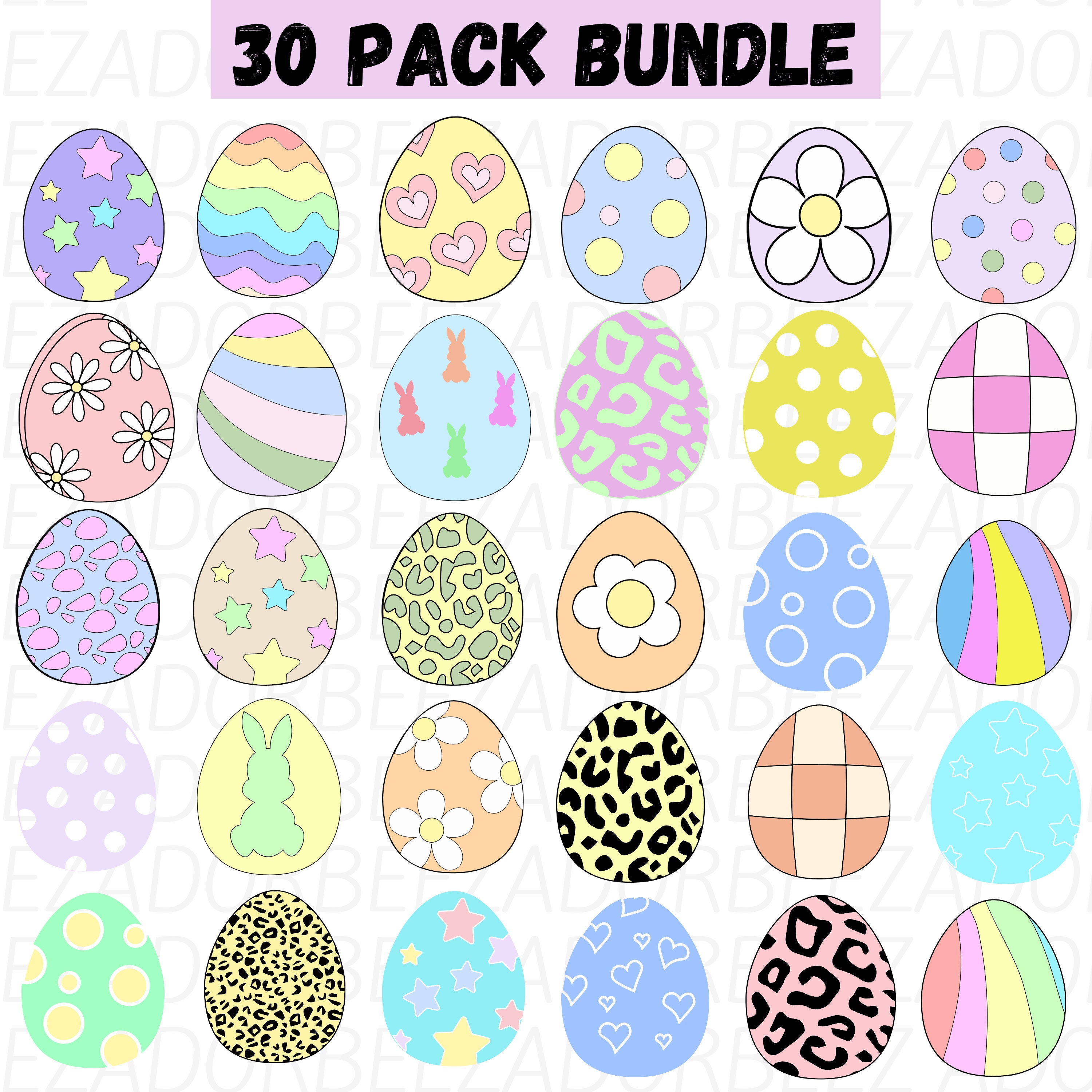 Pacchetto svg di uova di Pasqua, pacchetto svg di uova di Pasqua colorate, file di taglio di uova di Pasqua, graziose uova di Pasqua png, felice Pasqu