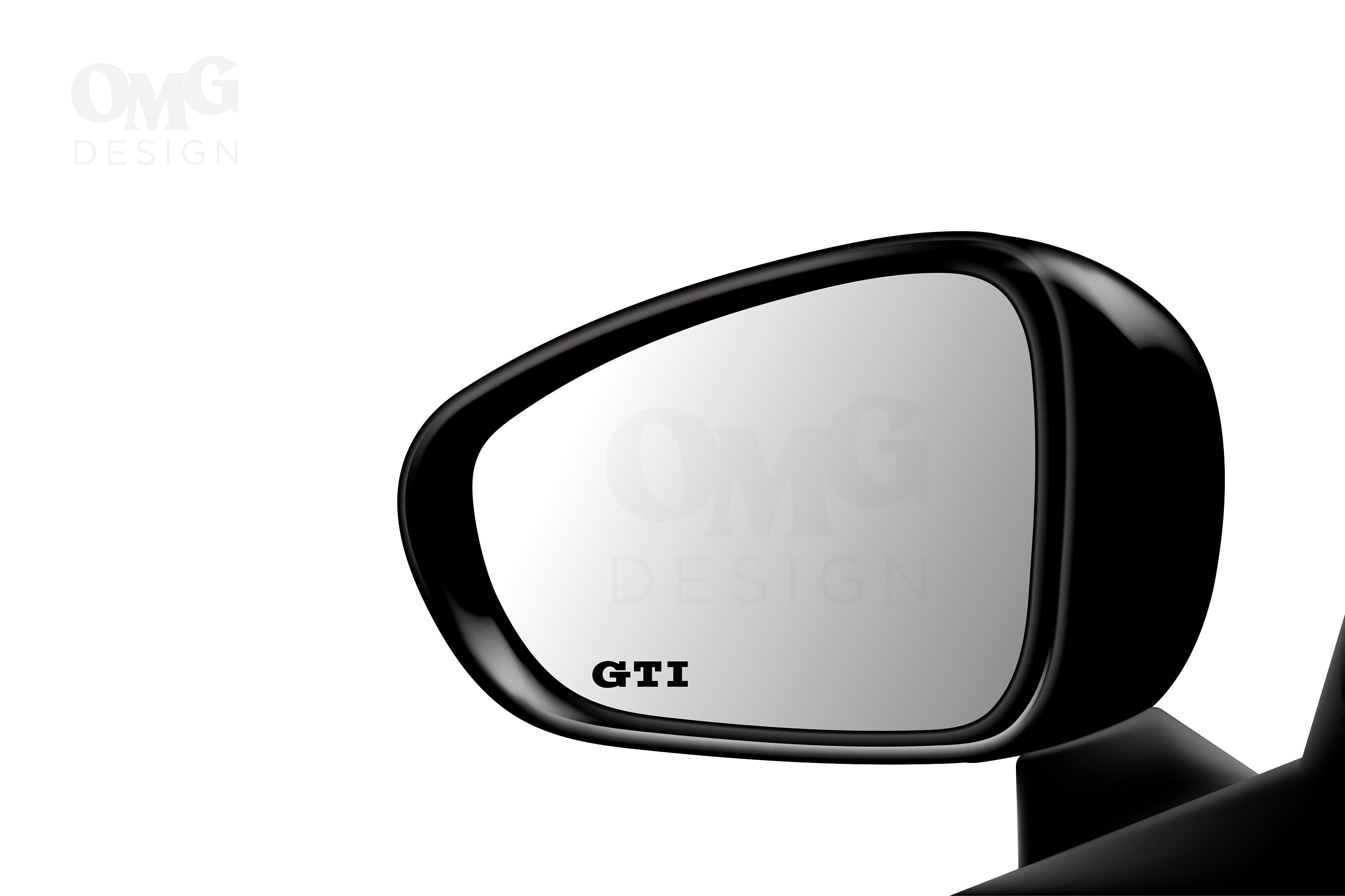 4 adesivi in vinile per portiere/paraurti/specchietti laterali VW Golf GTI/Polo GTI