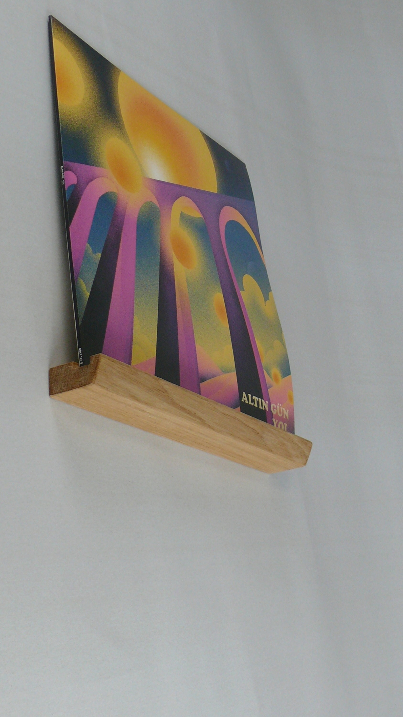 B-stock, porta LP, striscia per dischi, rovere rustico, design moderno