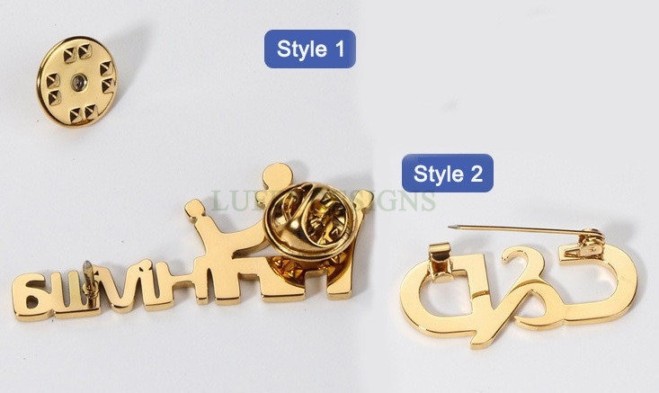 Spilla monogramma in oro, spilla monogramma con 3 iniziali, spilla con nome personalizzato in acciaio, spilla con nome personalizzato, spilla monogram