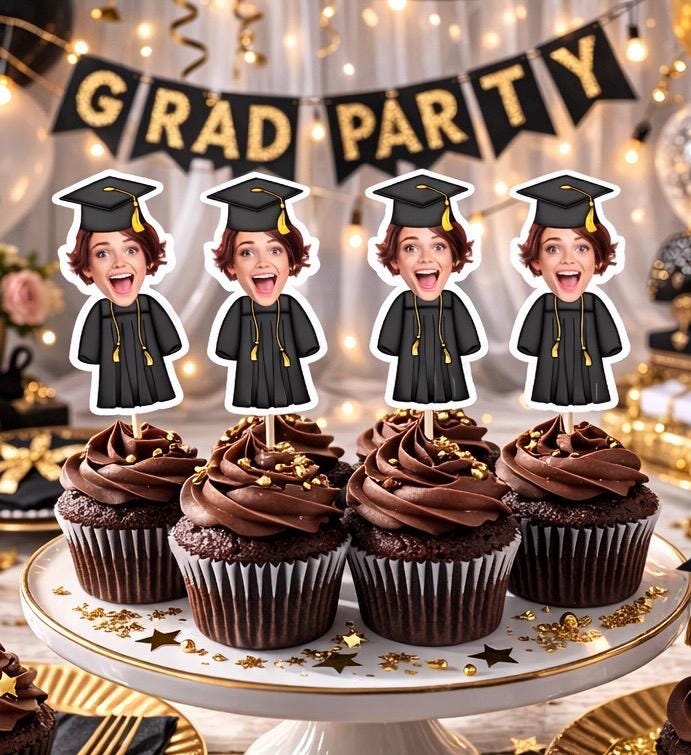 Decorazioni per cupcake di laurea / Laurea 2024 / Laurea / Laurea di secondo livello / Articoli per feste / Decorazioni per feste / Laurea / Torta /