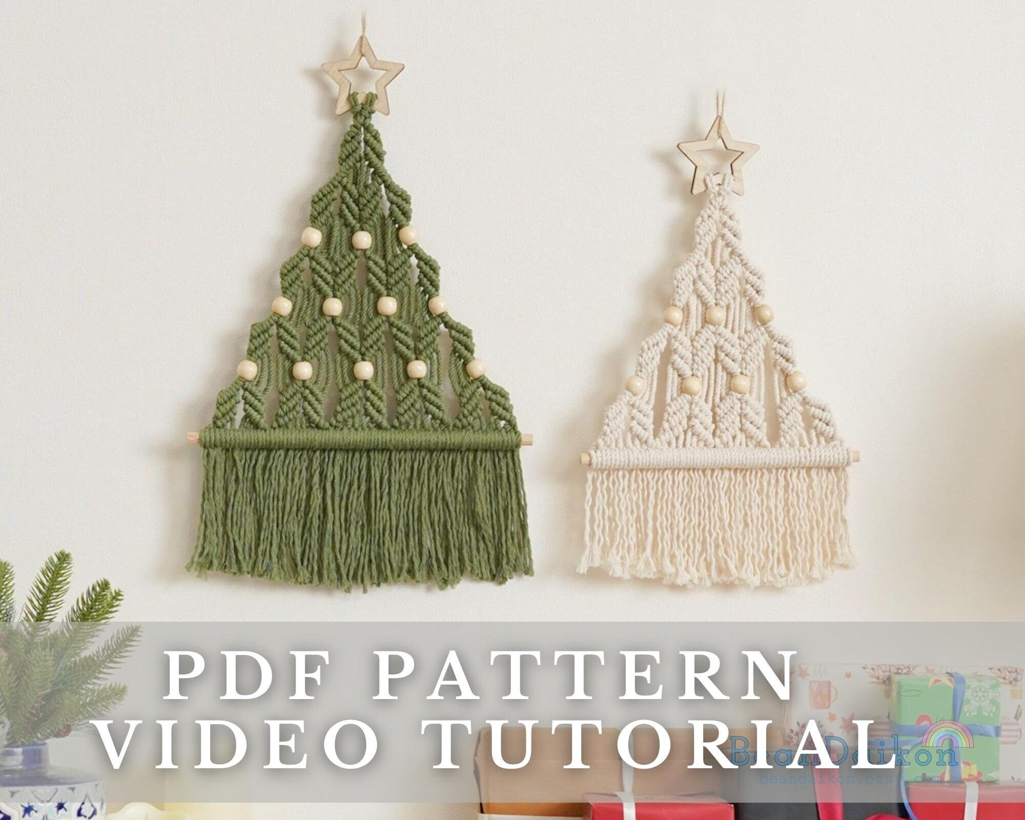 Modello Albero di Natale in Macramè da scaricare in PDF, Come fare per principianti, Download Macramè, Modello Macramè in PDF, Albero in Macramè, Deco