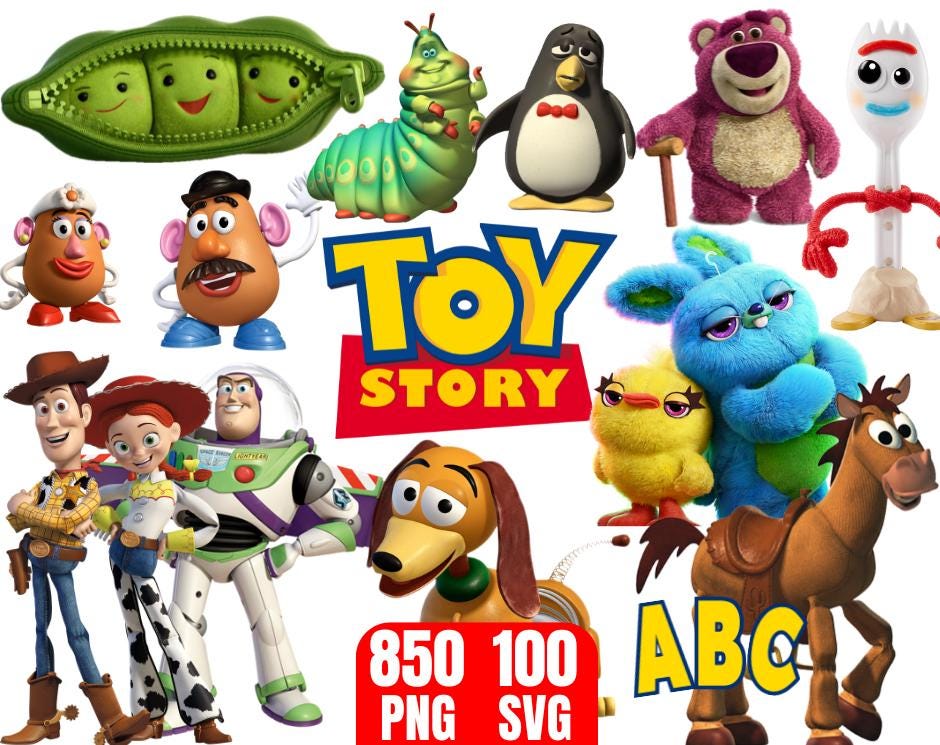 Toy Story Clipart Png, Toy Story Svg per Cricut, Toy Story Png e Svg, Alfabeto di Toy Story, Toy Story 2 3 4, Toy Story Compleanno Pritnables