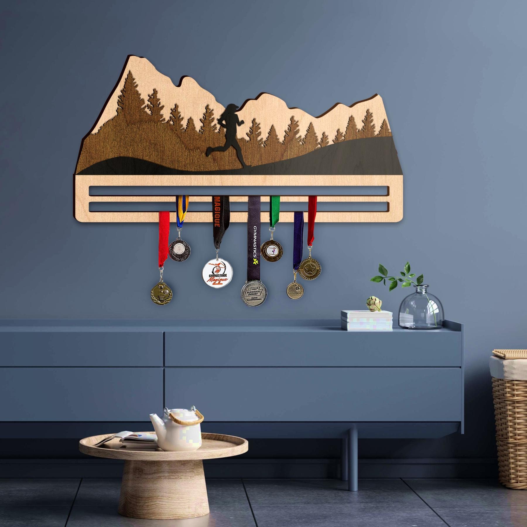 Porta medaglie da corsa, porta medaglie da montagna, espositore per medaglie da triathlon, porta medaglie da gara, porta medaglie da corsa, porta meda