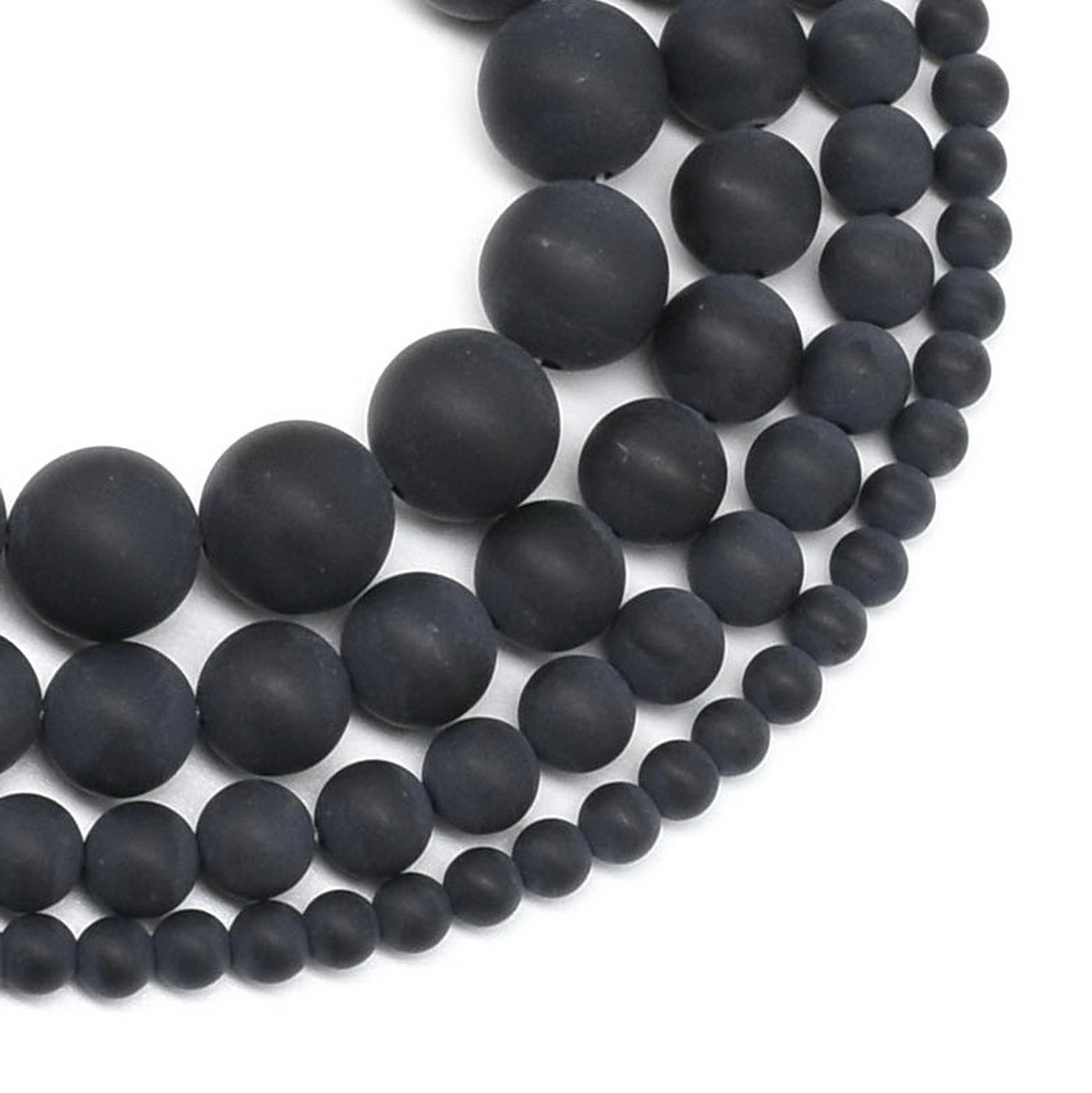 Perline di onice nero opaco, grado AAA 3 mm 4 mm 6 mm 8 mm 10 mm 12 mm perline rotonde di agata, filo di perline di pietra di onice naturale, perline