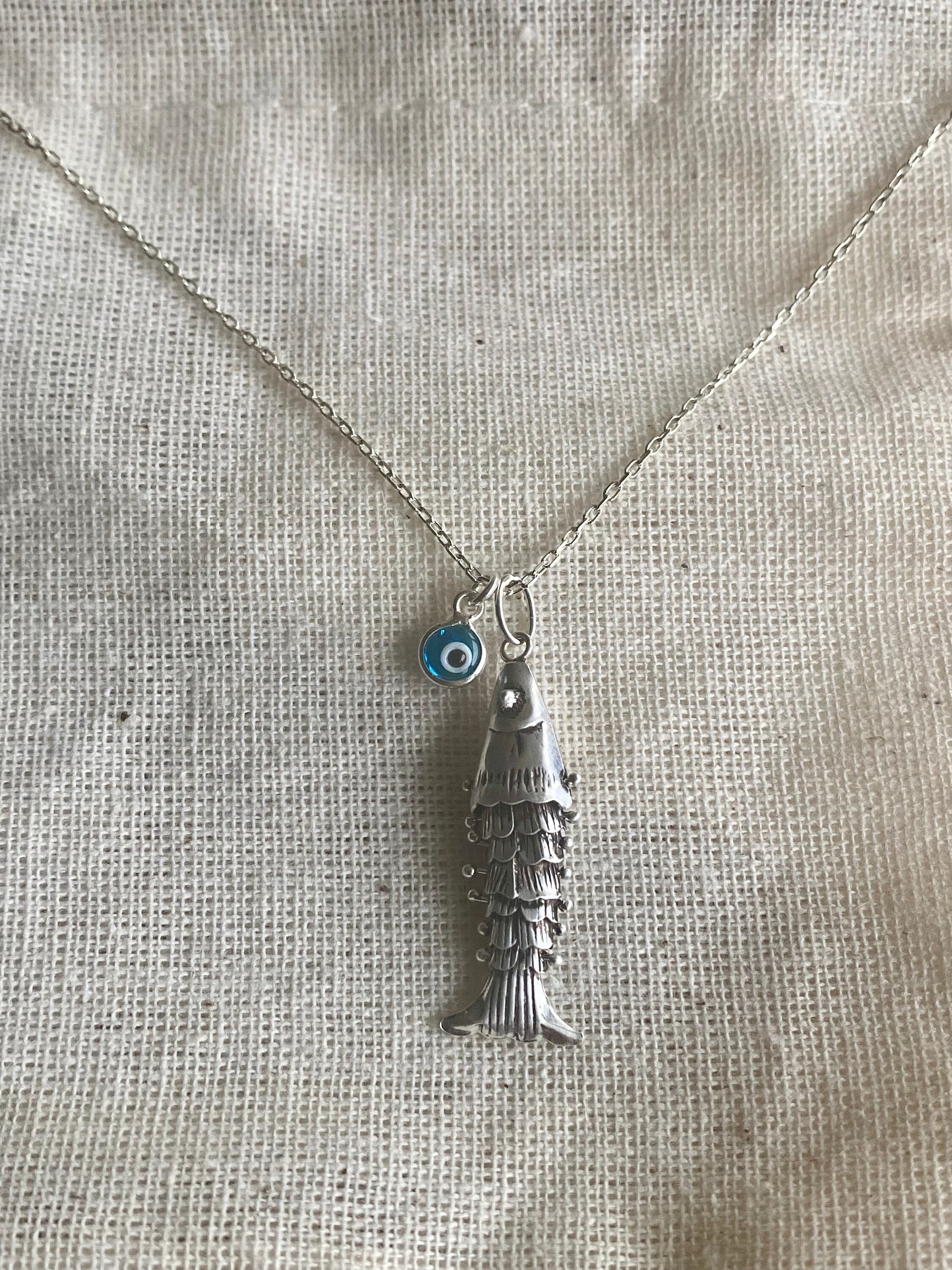 Collana pesce in argento sterling 925, collana pesce in argento, collana pesce minimale, collana amante dei pesci, regalo per gli amanti dei pesci