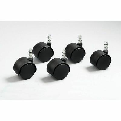 Master Caster Noiseless Duet Casters, 100 lbs./Caster, Nylon, B Stem, Hard, 5/Set (MAS64330)