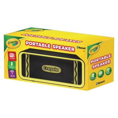 Crayola CBT300K Portable Speaker, Bluetooth, Black/Yellow