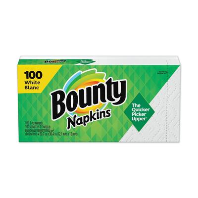 Bounty 34884 Quilted Napkins, White, 100 Per Packs, 20/Case, 2000 Total - Case of 2000