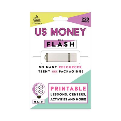 Carson Dellosa Publishing Company, Inc. 109579 In a Flash USB, US Money, Ages 6-8, 229 Pages