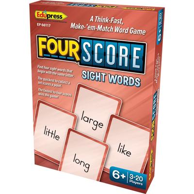 Teacher Created Resources EP66117 Four Score Sight Words Game - Matching - 3 to 20 Players