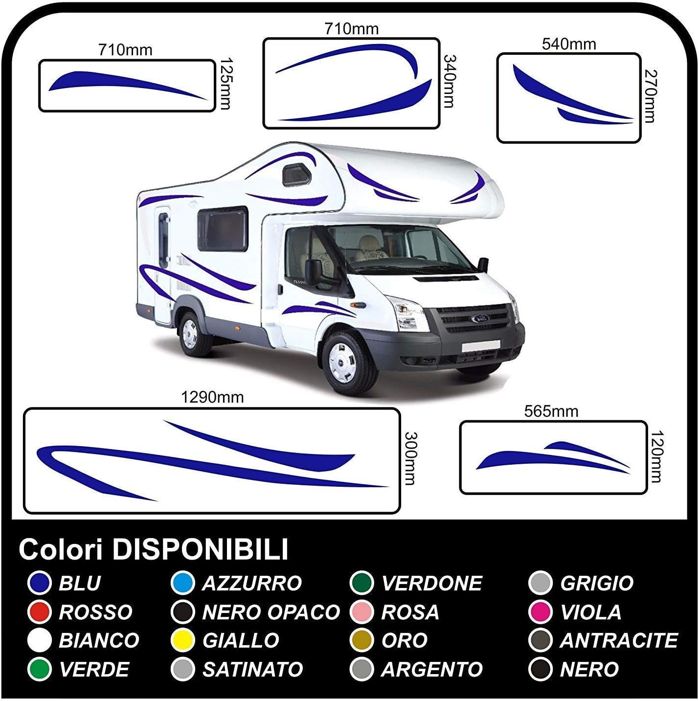 adesivi per CAMPER grafica in vinile adesivi decalcomanie Set Camper Van RV Caravan Motorhome roulotte kit completo - grafica 17
