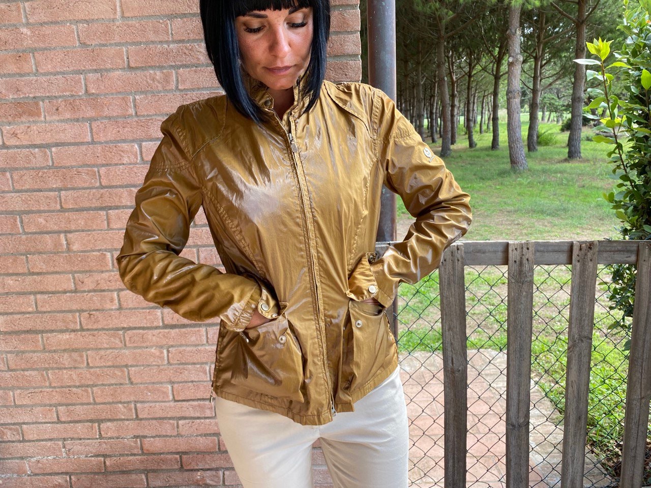 Giacca da motociclista vintage Belstaff England, giacca a vento impermeabile