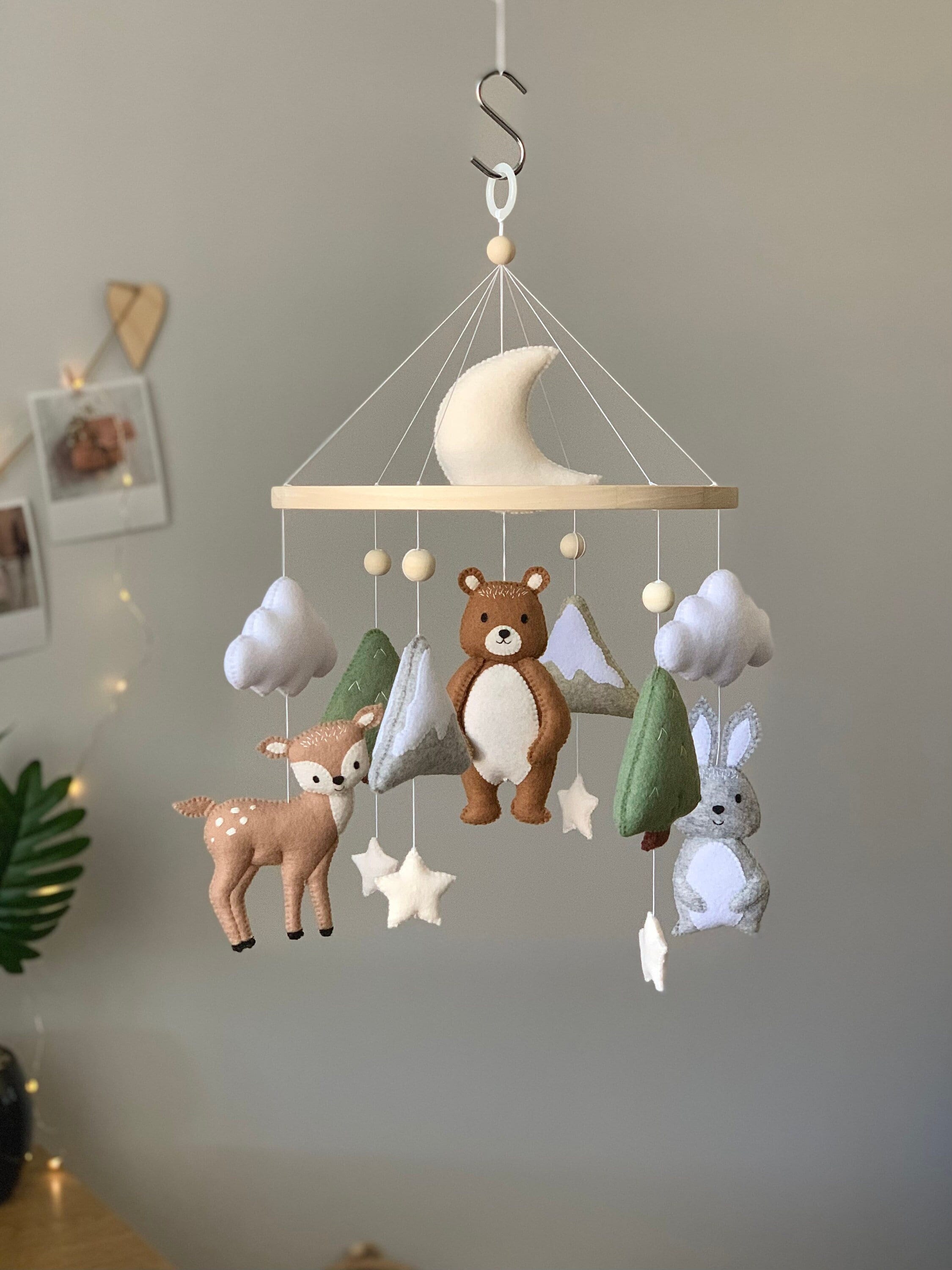 Mobile per neonati con tema bosco, Mobile per neonati con animali della foresta, Mobile per neonati con tema bosco, Decorazioni per cameretta dei bamb
