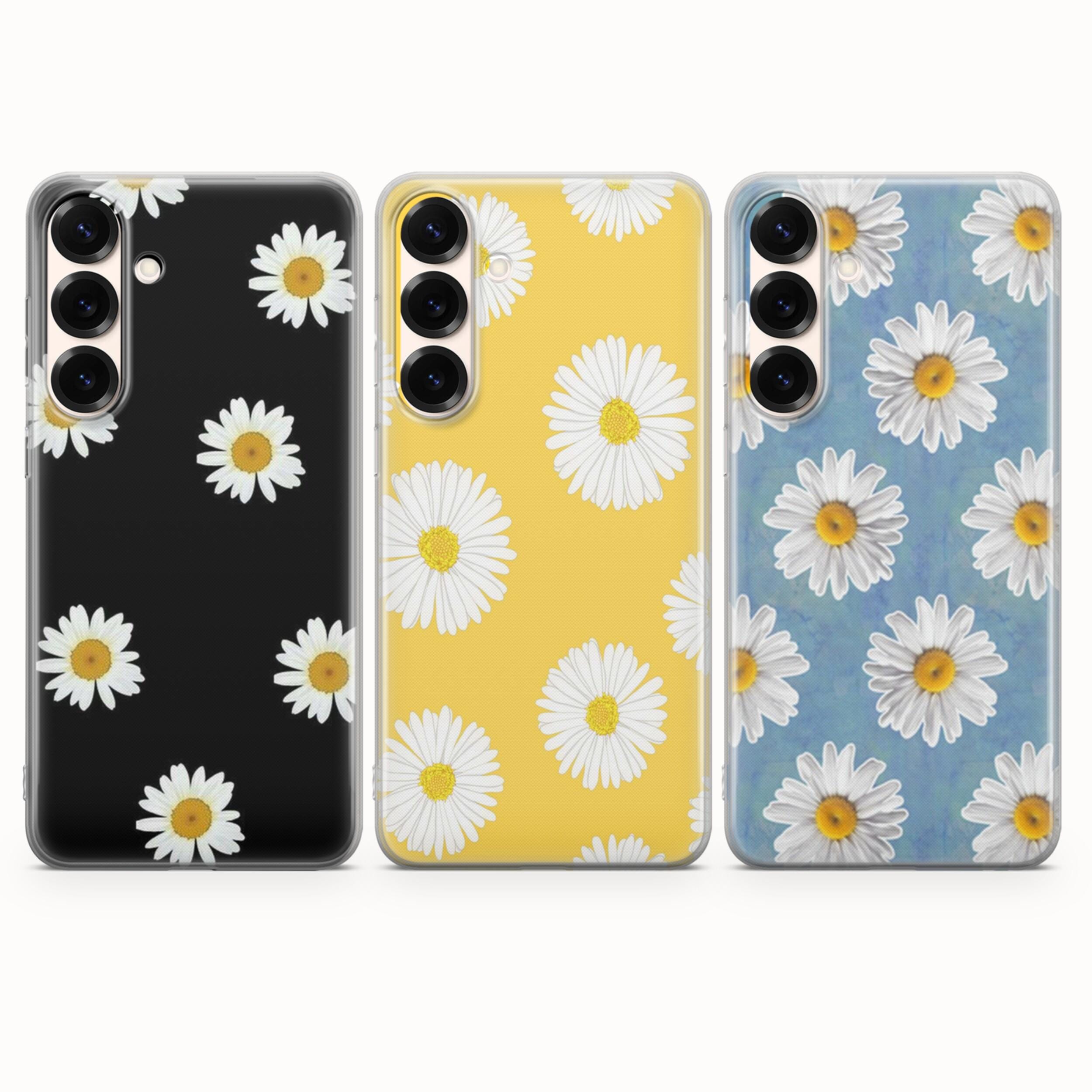 Custodia per telefono con fiori di margherita, cover con design floreale per Samsung Galaxy S26 S26 Ultra S25 FE S25 Ultra S25 Edge S24 S24 Ultra S23