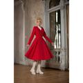 Cappotto da donna rosso aderente e svasato con fodera in raso, cappuccio regolabile, trench impermeabile e audace / Regina di Cuori