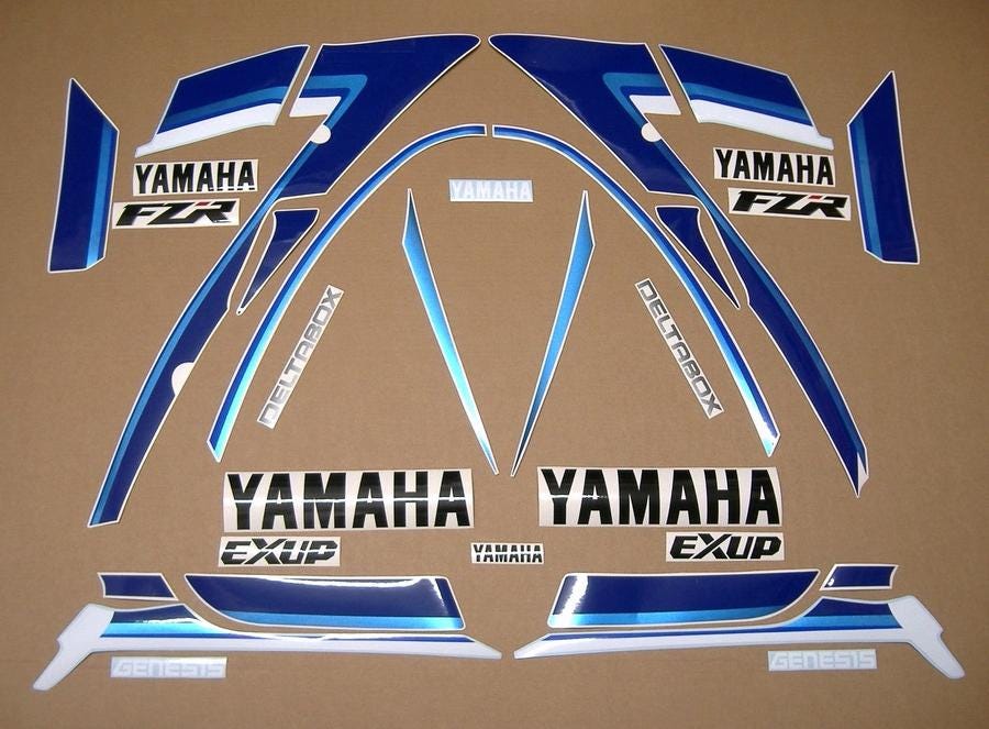 FZR 1000 Exup 1991-1992 3LE set completo di decalcomanie kit adesivi completo replica di ricambio restauro grafica riproduzione modello fzr1000 marchi
