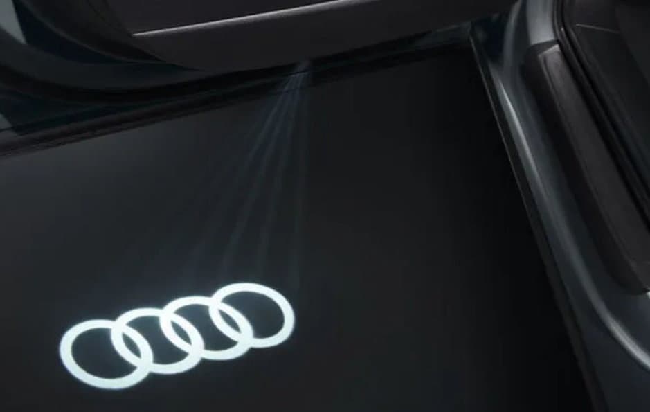 2 pezzi di luci di benvenuto Audi, proiettori con logo sulla portiera, proiettori a LED, luci sulla portiera, luci di ingresso, luci a LED per auto