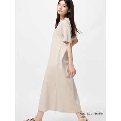 Uniqlo - Airism Cotton T-shirt Dress (short Sleeve) - Natural