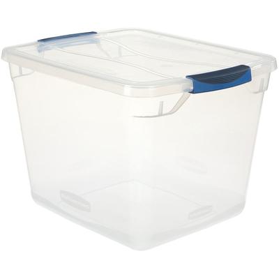 Rubbermaid Cleverstore Storage Tote With Latching Lid, 30 Qt, 18-3/4" X 13-3/8" X 10-1/2", Clear