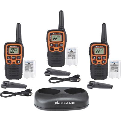 Midland X-Talker T51X3Vp3 Walkie Talkie Three Pack - 22 Radio Channels - 22 Frs - Up To 147840 Ft - 38 Total Privacy Codes - Hands-Free