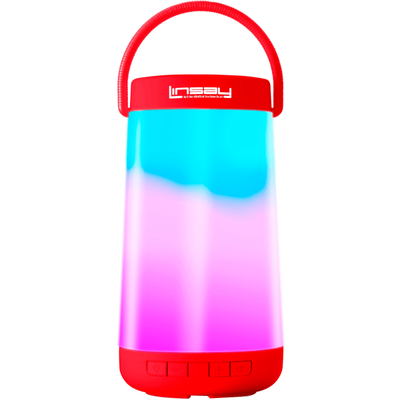 Linsay Led Light Show Indoor/outdoor Portable Bluetooth Speaker, 9"h X 4"w X 3.5"d, Red, Slp-500Cr