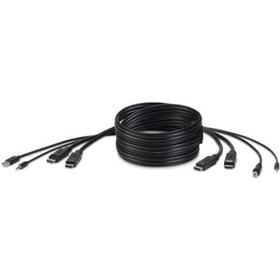 Belkin Dual-Head Dp To Dp Kvm Combo Cable, 6' - 6 Ft Kvm Cable For Kvm Switch, Mouse, Keyboard, Computer, Server - Black
