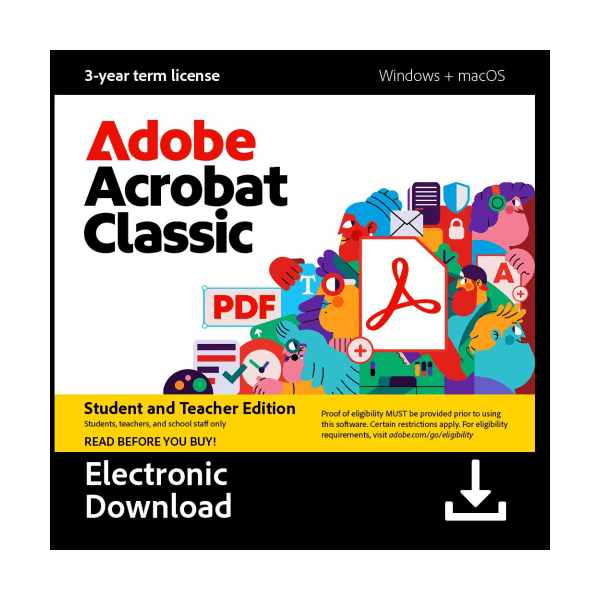 Adobe Acrobat Classic 2024, 3 Yr Subscription, Mac & Windows, Download