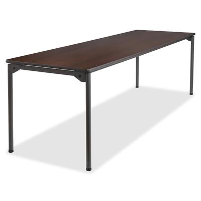Iceberg Maxx Legroom-Series Wood Folding Table, 30"w X 96"d, Walnut/black
