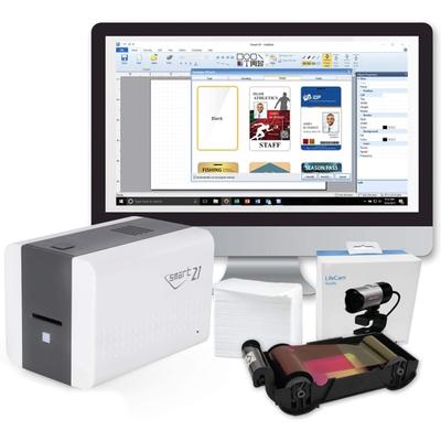 Idp Smart-21S Desktop Color Id Card Printer Bundle