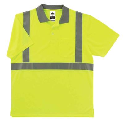 Ergodyne Glowear 8295 Type R Class 2 Polo Shirt, 5X, Lime