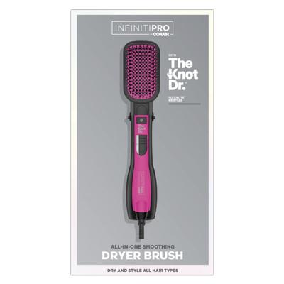 Conair Infinitipro By Conair With The Knot Dr. All-In-One Smoothing Dryer Brush, Pink/black, Each