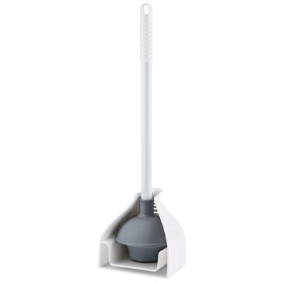 Libman Commercial Premium Toilet Plunger And Caddy Set, 23-1/4" X 5-7/8", White/gray, Pack Of 4 Sets