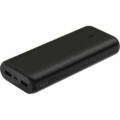 Belkin 20W 3-Port Usb Power Bank - 20K Mah - 2Xusb-A (12W), 1Xusb-C (15W) - Portable Charger - W/ Usb-C To Usb-C Cable - Black - - Bpb014Btbk