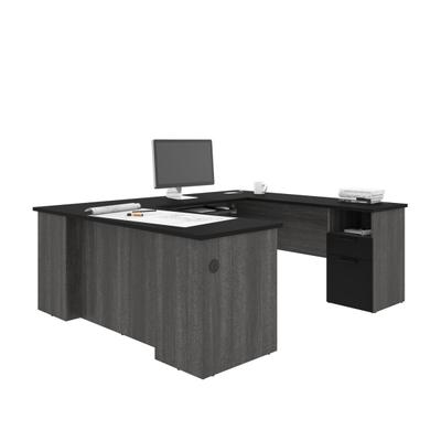 Bestar Norma 71"w U- Or L-Shaped Corner Desk, Black/bark Gray