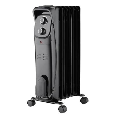Comfort Glow 1,500-Watt 7-Fin Oil-Filled Heater With Thermostat, 9" X 25-1/4", Black