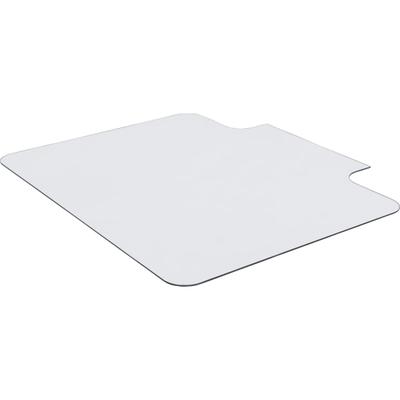 Lorell 48" X 36" Glass Chair Mat With Lip, Clear