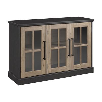 Bush Furniture Westbrook 46"w Tv Stand For 65" Tvs, Vintage Black/restored Tan Hickory, Standard Delivery