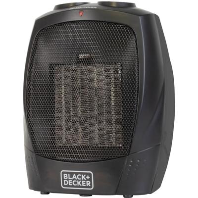 Black+Decker Bhdc201 1,500-Watt Personal Ceramic Heater, 9-1/4"h X 7-5/16"w X 6-5/16"d, Black