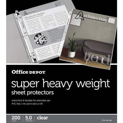Office Depot Brand Super Heavyweight Sheet Protectors, 8-1/2
