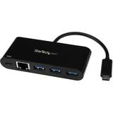 Startech.com Usb-C To Ethernet Adapter With 3-Port Usb 3.0 Hub And Power Delivery - Usb-C Gbe Network Adapter Usb Hub W/ 3 Usb-A Ports - Usb Type C - External - 4 Usb Port(S) - 1 Network (Rj-45) Port(S)