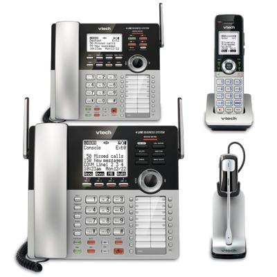 Vtech Cm18445 4-Line Small Business Office Phone System Bundle With 2 Desksets, 1 Handset And 1 Headset