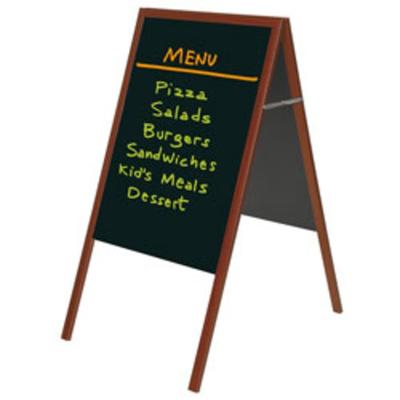 Mastervision Black Wet Erase Display Melamine Dry-Erase Whiteboard, 32" X 21", Wood Frame With Cherry Finish