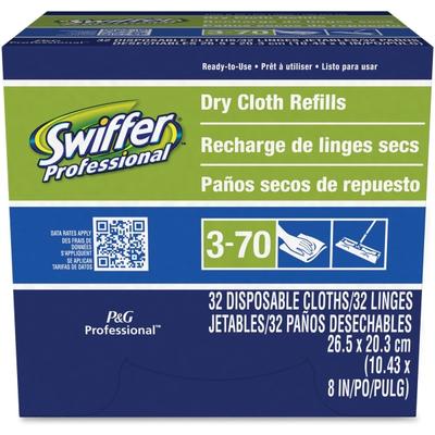 Swiffer Sweeper Dry Cloth Refills, 10-5/8" X 8", White, 32 Cloths Per Box, Carton Of 6 Boxes