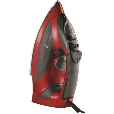 Brentwood Mpi-90R Steam Iron With Auto Shut-Off, Red - Automatic Shut Off - Stainless Steel Sole Plate - 1200 W - Red