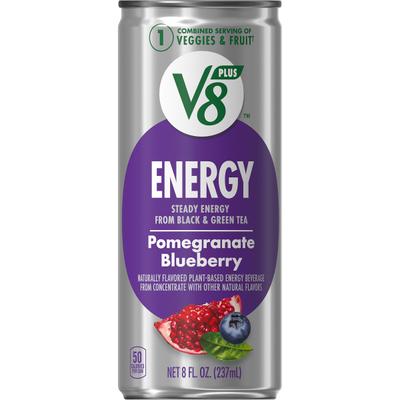 Campbell's V8 Energy Pomegranate Blueberry Energy Drinks, 8 Oz, Case Of 24 Drinks