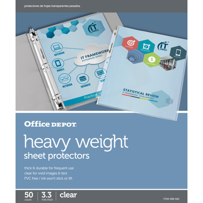 Office Depot Brand Heavyweight Sheet Protectors, 8-1/2