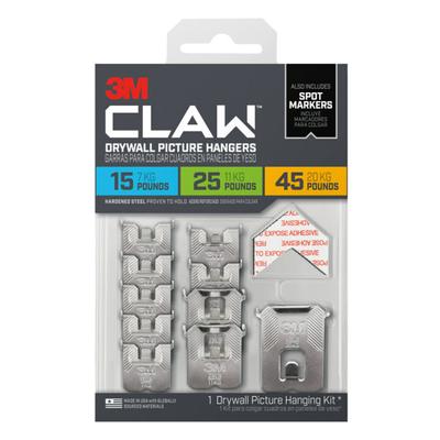 3M Claw Drywall Picture Hangers, 15 Lb, Pack Of 10 Hangers