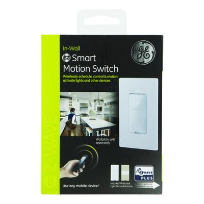 Ge Z-Wave Plus Smart Motion In-Wall Tap Switch, White, 26931