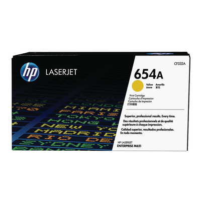 Hp 654A Yellow Toner Cartridge, Cf332A
